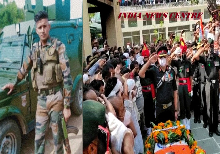 पुलवामा में शहीद हुए मुजफ्फरनगर के प्रशांत शर्मा का गमगीन माहौल में अंतिम संस्कार