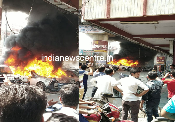 मुजफ्फरनगर में नई मंडी थाने में आगजनी,पीएनबी के एटीएम में तोड़फोड़,बस को आग लगाई,शहर के हालात ख़राब