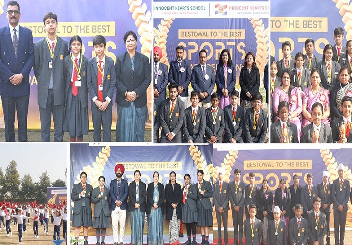 जीतेगा इंडिया" संदेश के साथ इनोसेंट हार्ट्स के पांचों स्कूलों के जिला स्तरीय तथा अंतर सदनीय विजेता खिलाड़ी पुरस्कृत