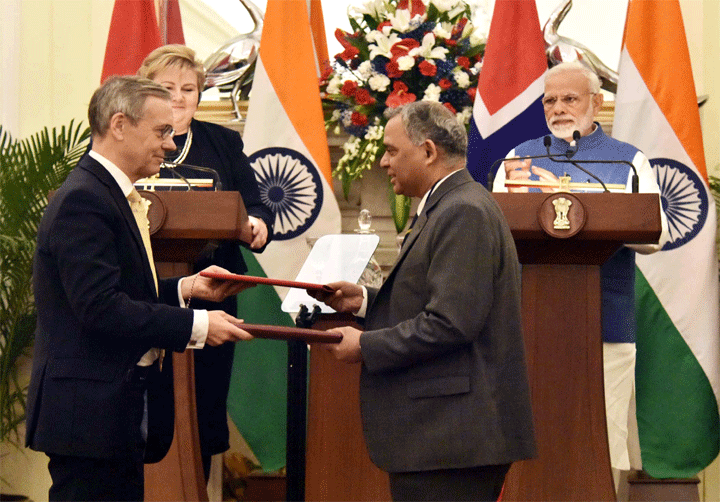 आपसी सहयोग बढ़ाने पर भारत-नॉर्वे के बीच सहमति