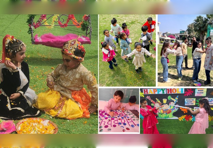 The students of Innocent Hearts Pre-Primary school and College of Education Celebrated Holi with Organic Colors and Flowers