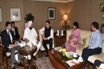  Punjab Chief Minister Captain Amarinder Singh with MD & CEO Max Healthcare Rajit Mehta and Advisor Max Healthcare Dr Shabnam Singh in New Delhi on Tuesday.