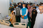 Defense Minister Rajnath Singh, Home Minister Amit Shah and Health Minister Harsh Vardhan visited 1000 Bed Sardar Vallabhbhai Patel Covid-19 Hospital 