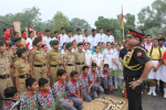 Lieutenant General Arvind Dutta, General Officer Commanding, Vajra Corps interacting with NCC students and paying homage to Kargil Shaheed in Jalandhar Cantt.