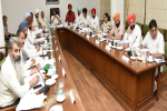   Punjab Chief Minister Captain Amarinder Singh presiding over the Cabinet meeting at CMO, Chandigarh on Tuesday. 